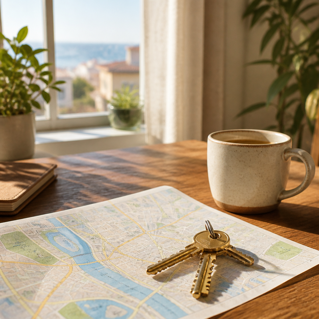 Keys and map atmosphere